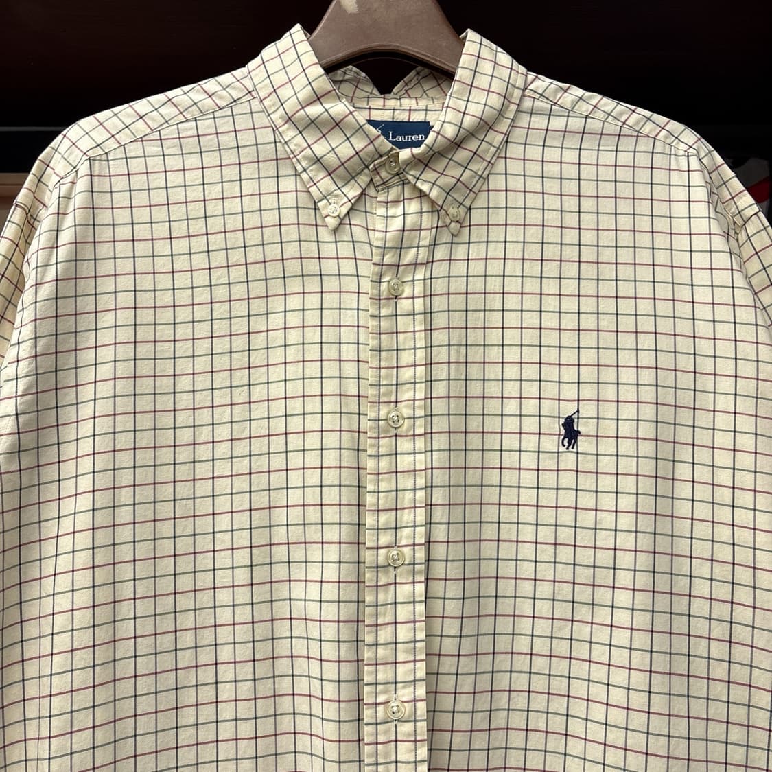 00s 폴로 랄프로렌 라이트옐로우 윈도우체크 버튼다운 셔츠 N1102 상품이미지3