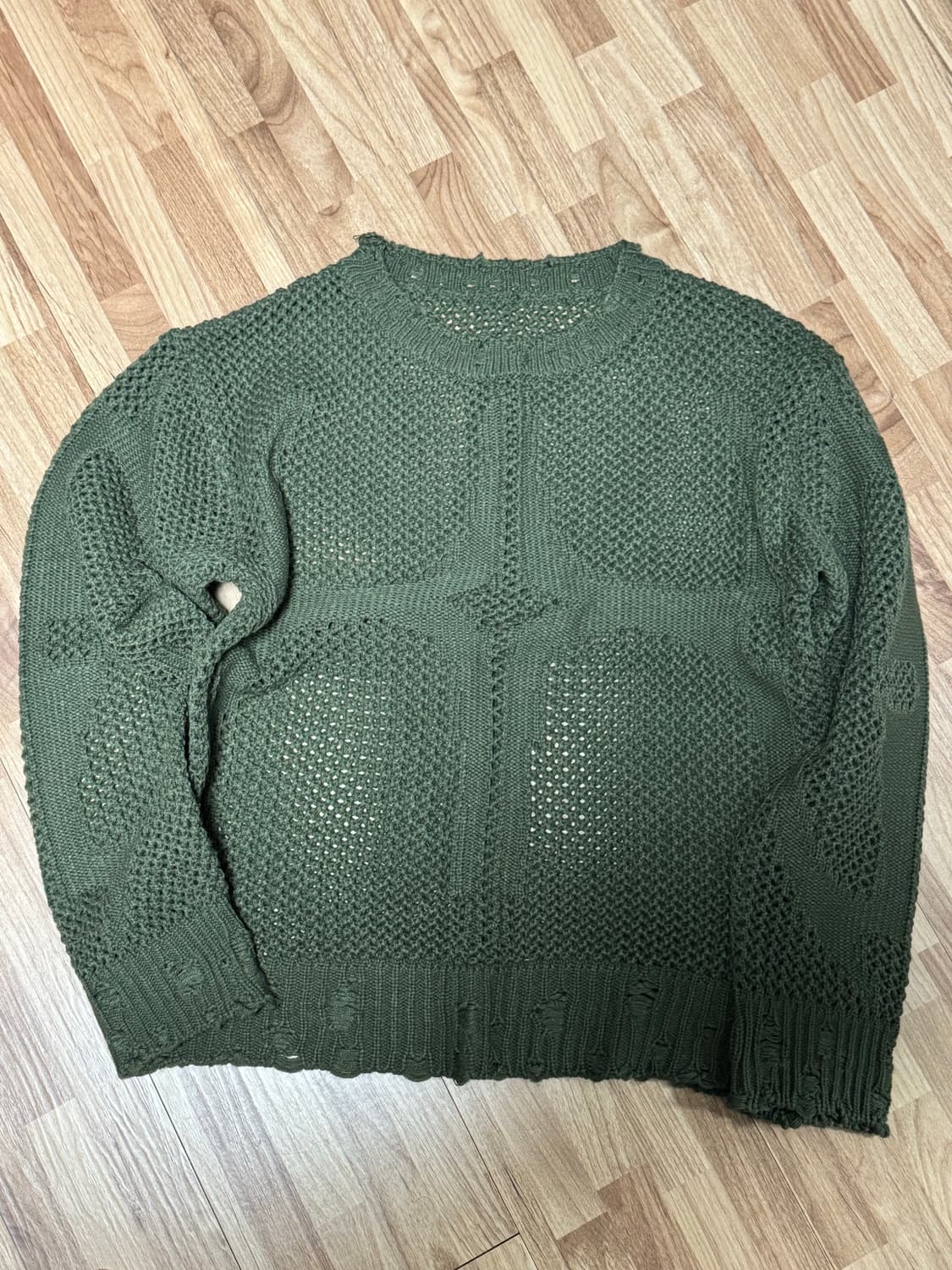 떠그클럽 트라이벌 니트 카키 1사이즈 상품이미지1