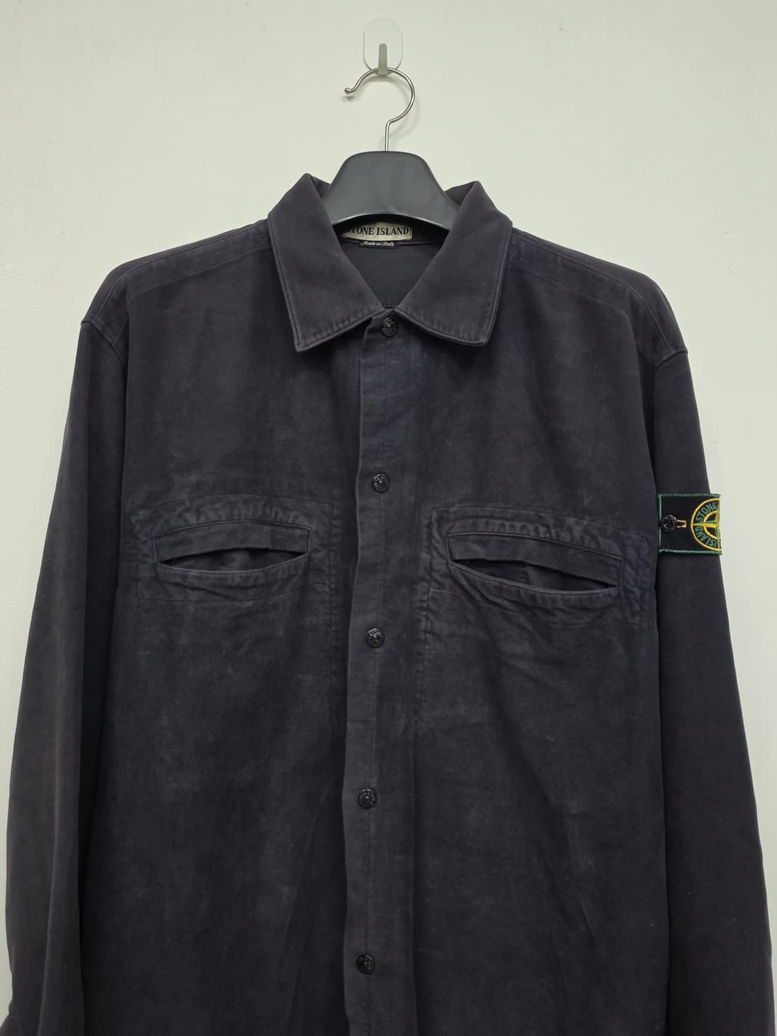 97AW 스톤 아일랜드 그린 엣지 몰스킨 스냅 버튼 재킷 상품이미지2