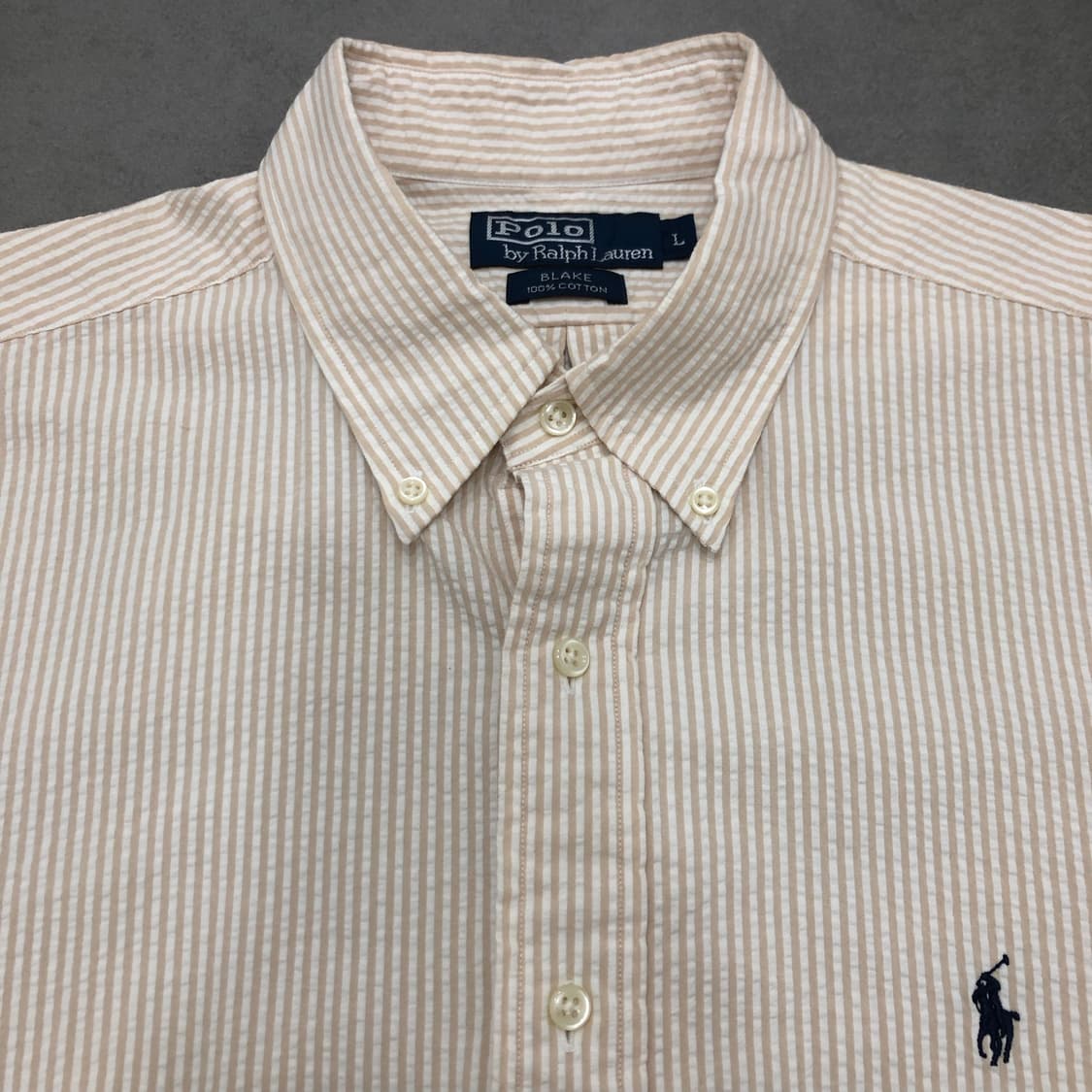 폴로 랄프로렌 시어서커 스트라이프 blake 셔츠 L 상품이미지2