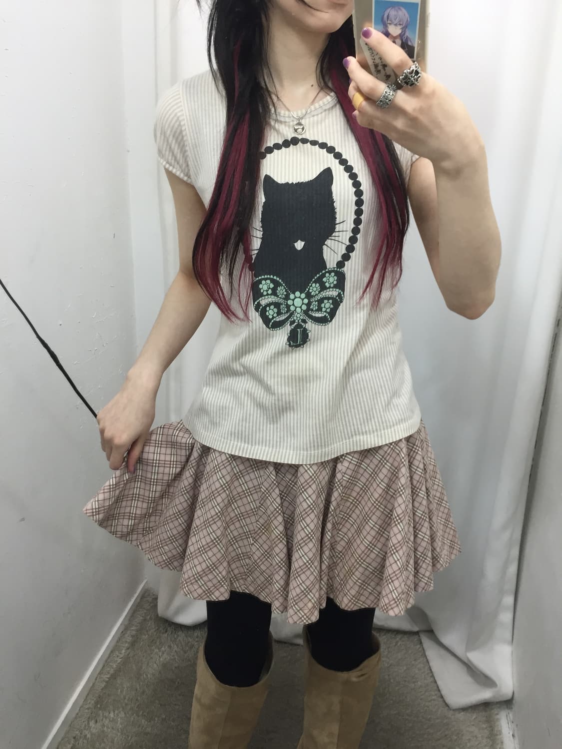 버버리 블루 라벨 핑크 체크 플리츠 스커트 🩷 상품이미지2