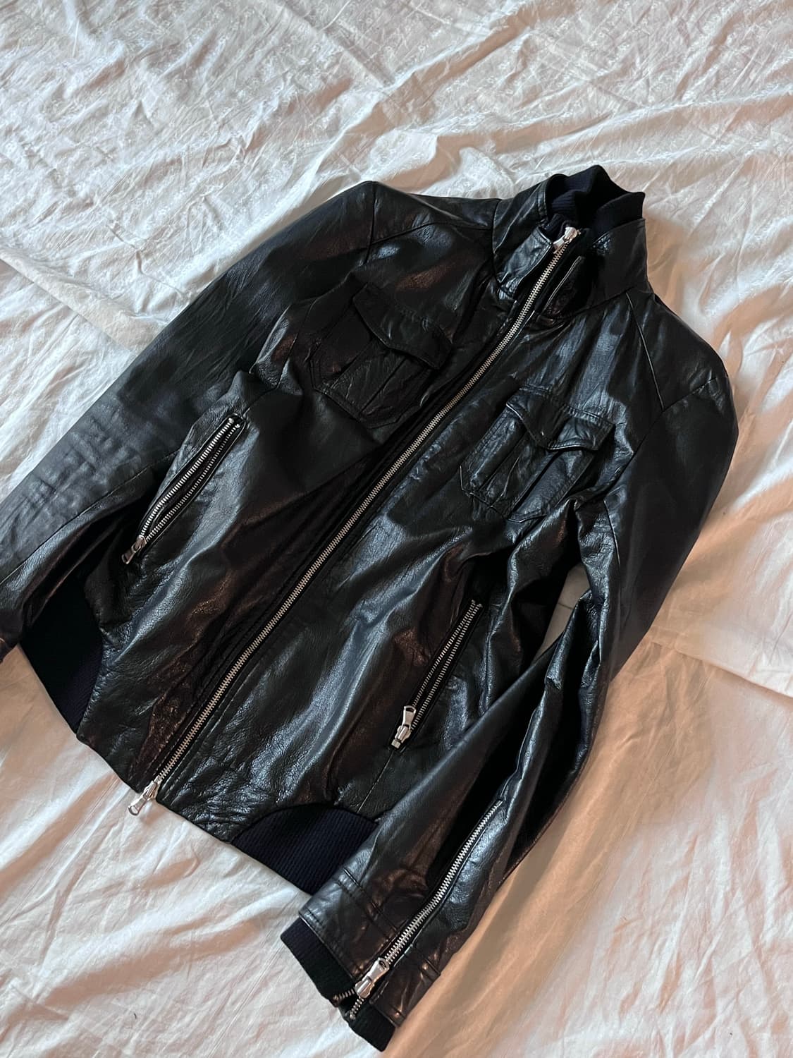 Jack Rose High Neck Leather Jacket 상품이미지2