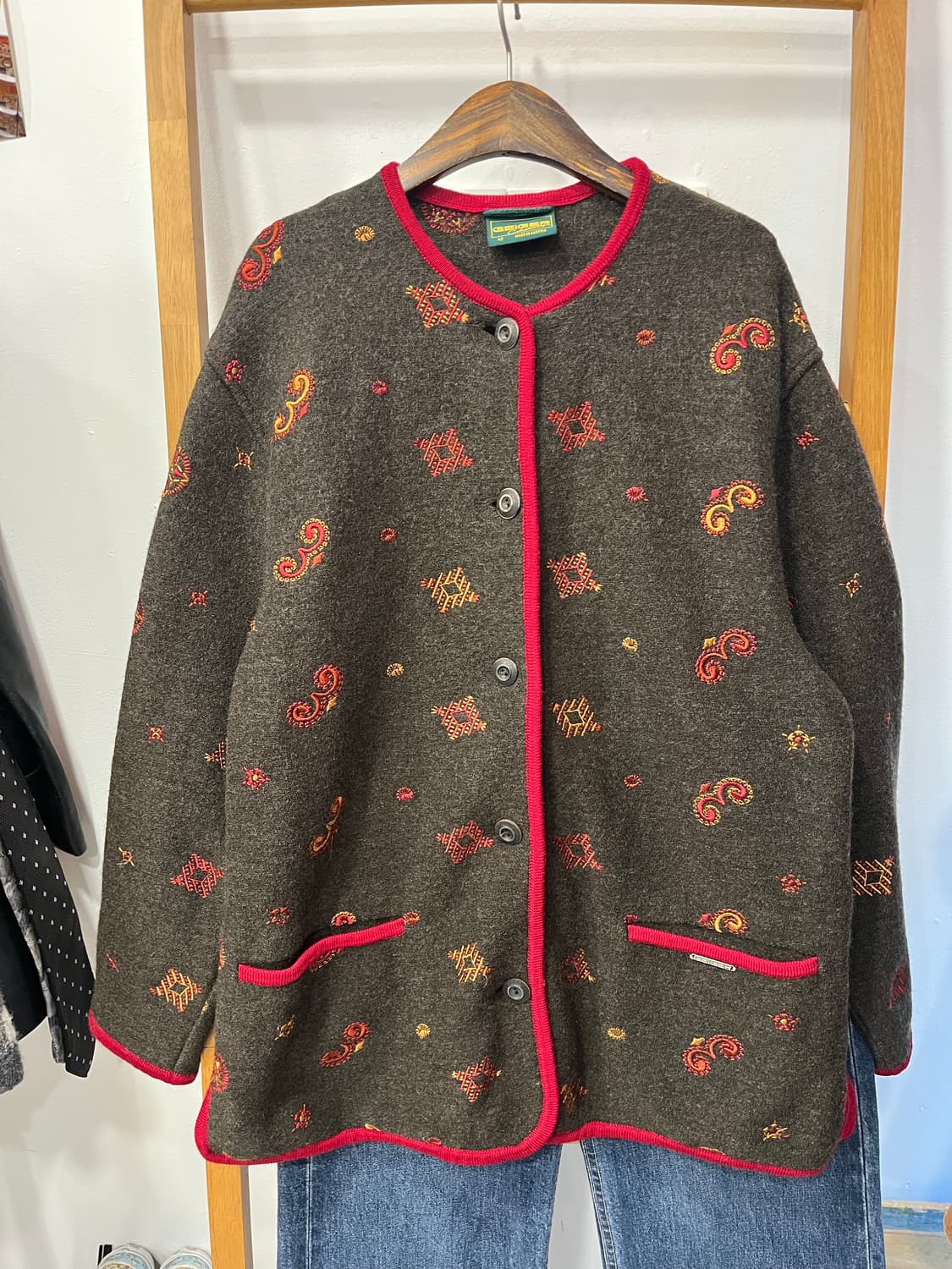 가이거 오스트리아 울 자켓 브라운 패턴 상품이미지1