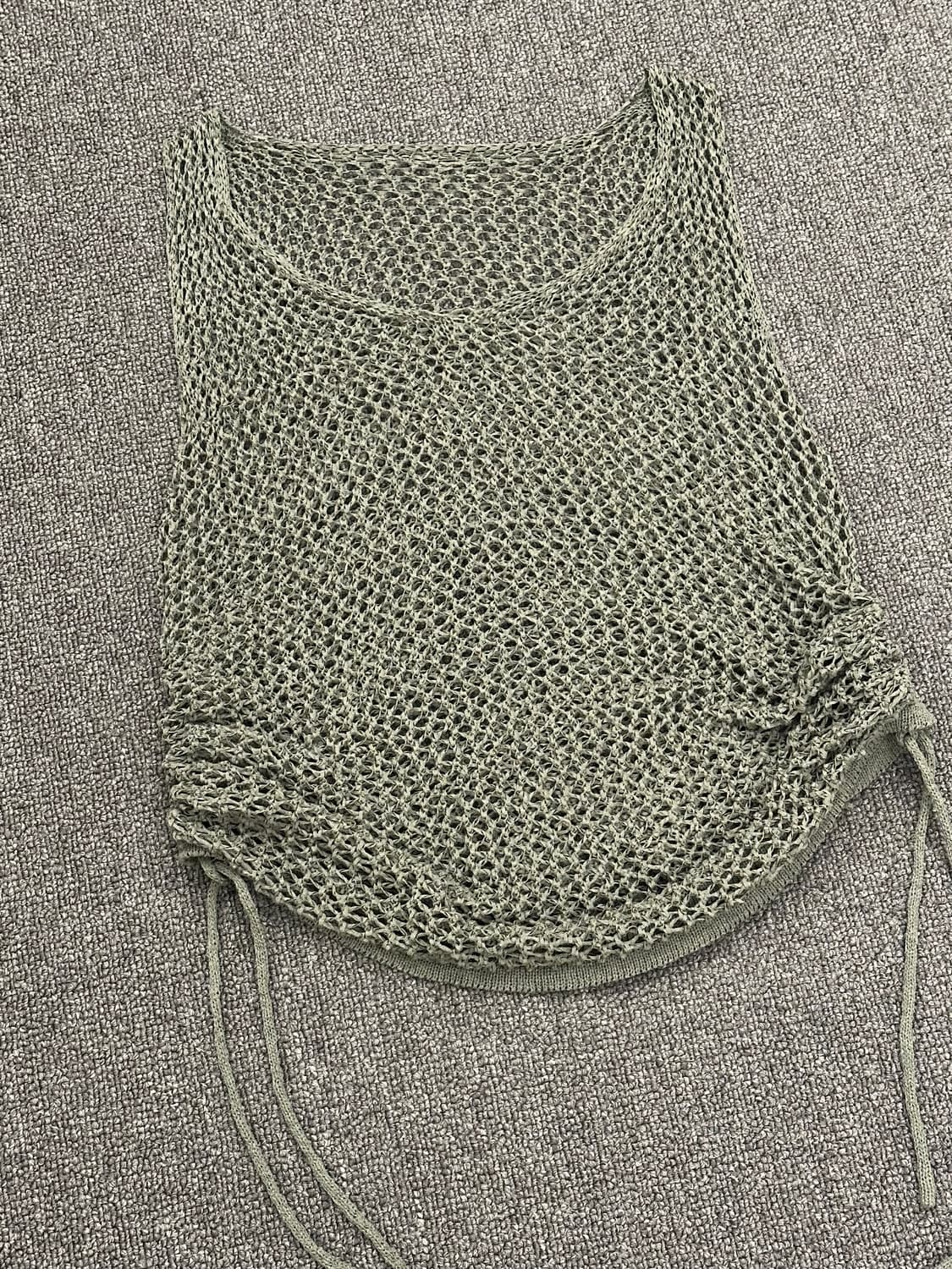 OS)Japanese vintage 여성 브라운 그물 나시 상품이미지4