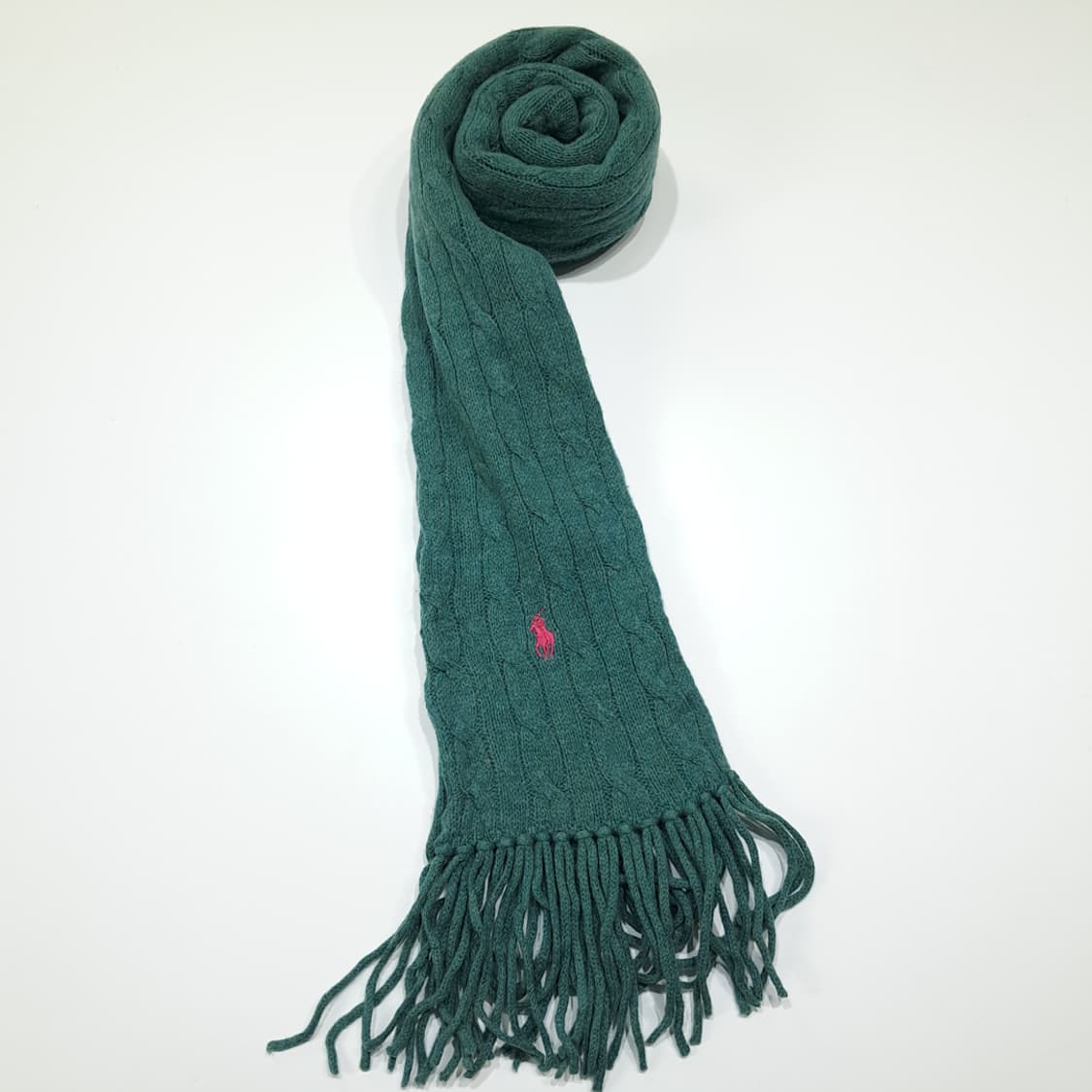 MX650 폴로 울캐시미어 케이블 핑크포니 그린 머플러 목도리 상품이미지6