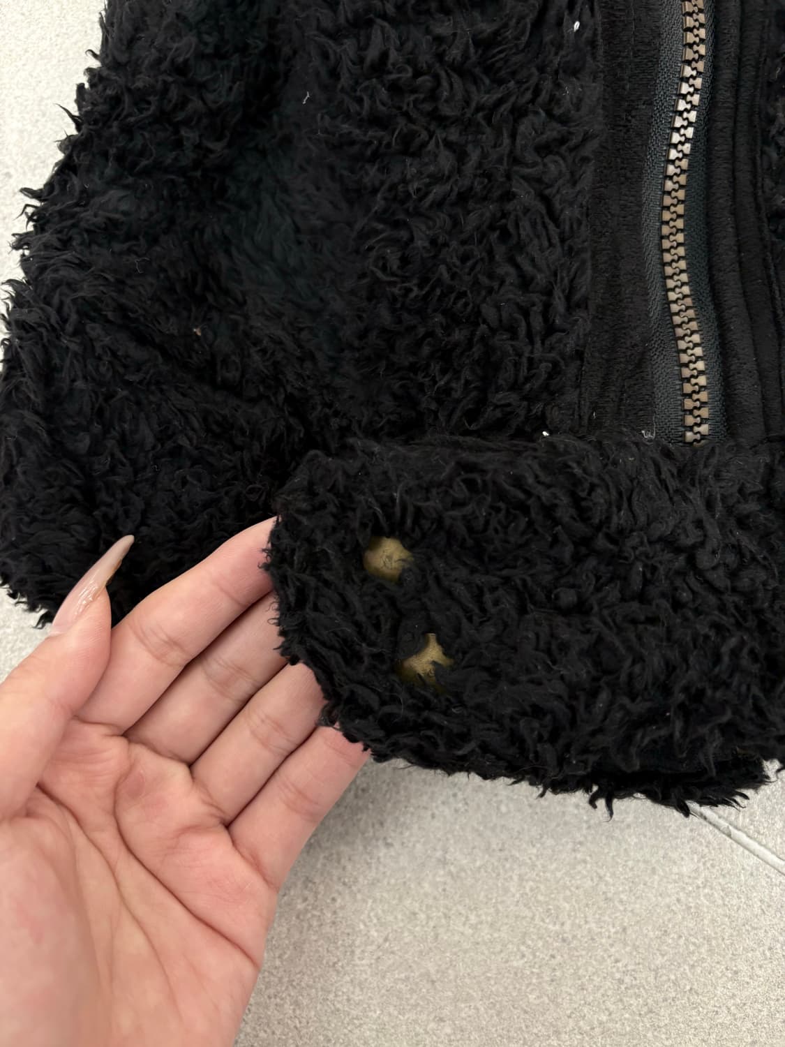 페이크 퍼 사선 베스트 집업 상품이미지7