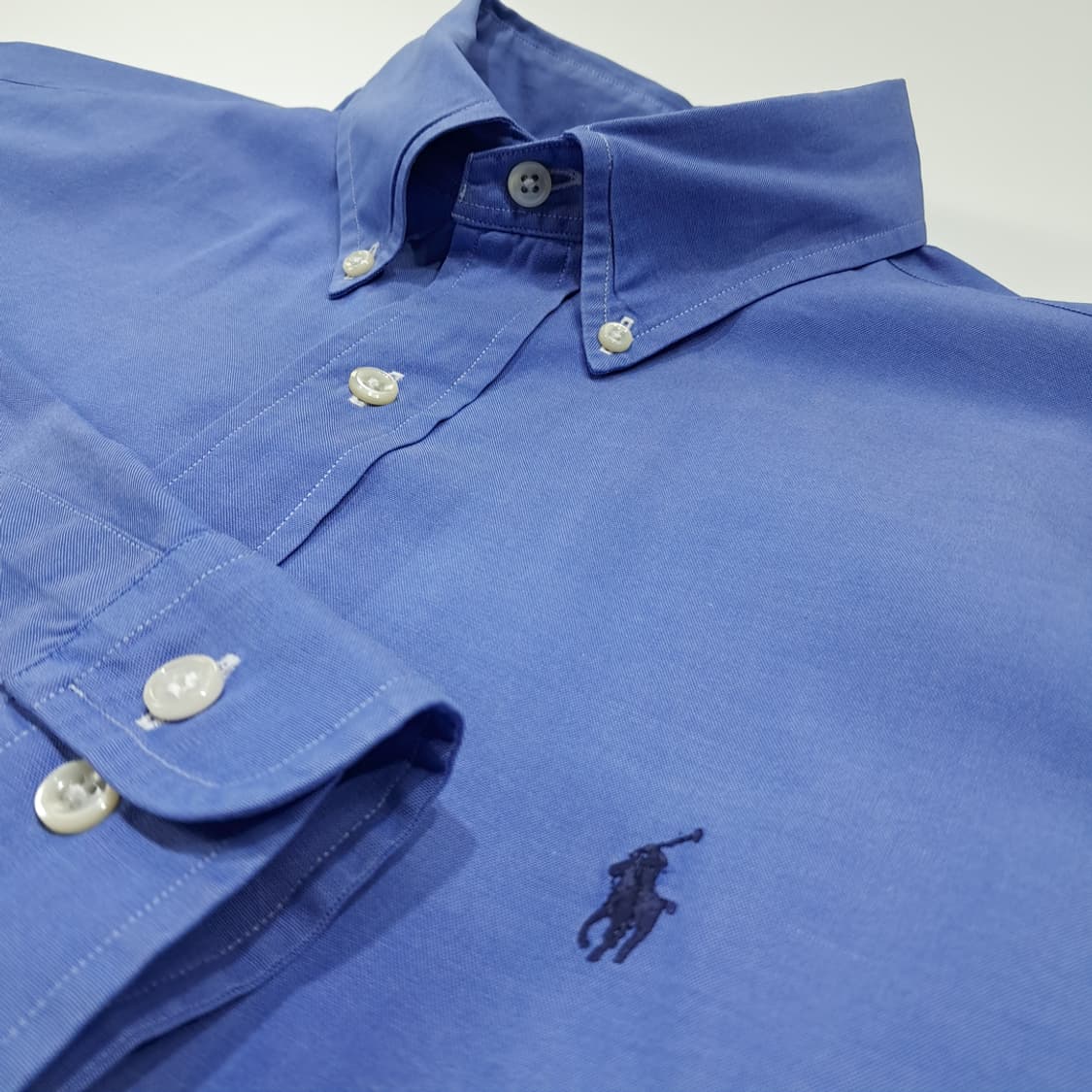 CL294 XL 폴로 90s 홍콩판 핀포인트코튼 블루 셔츠 남방 상품이미지4