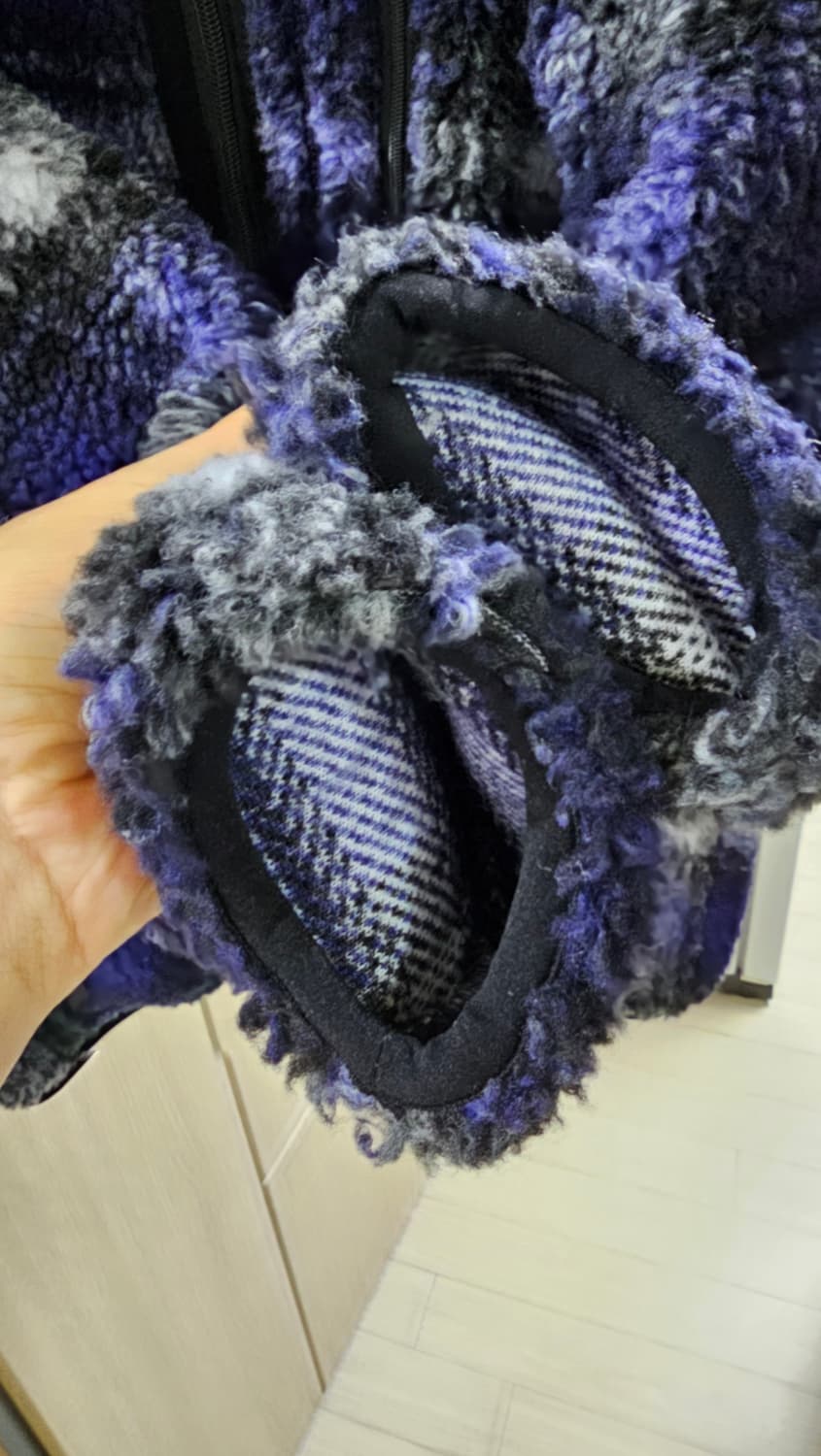 그라미치 쉐도우 플레이드 셰르파 자켓 퍼플 M(100) 상품이미지3