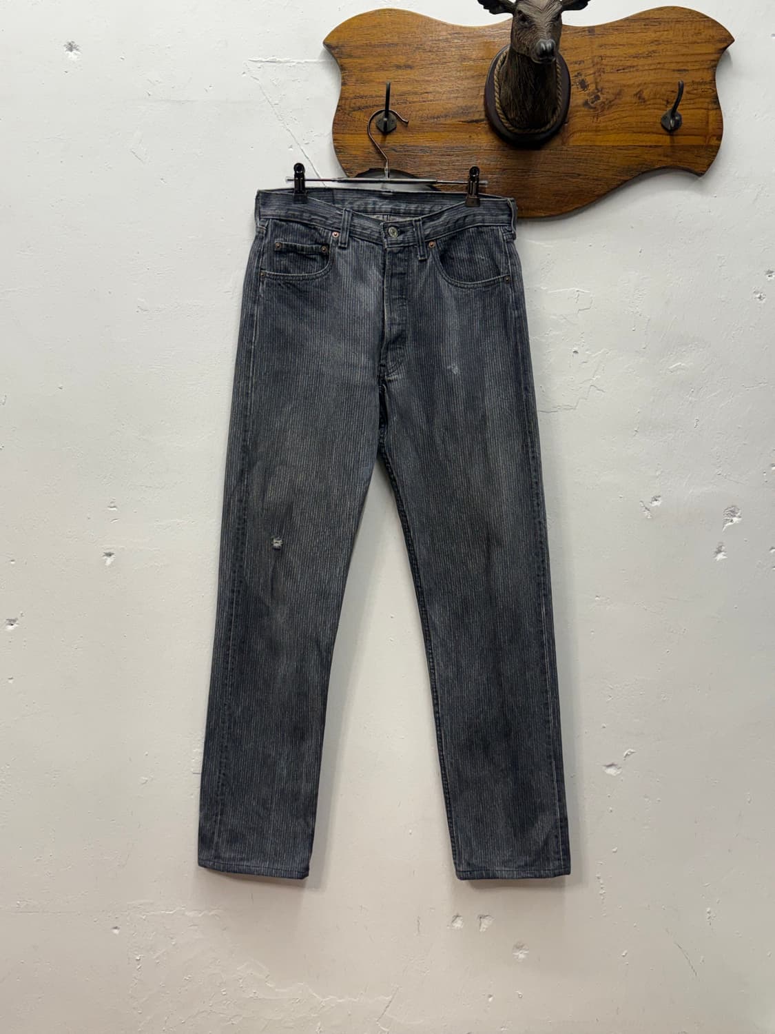 80s USA Levi’s 501 Hickory Stripe Denim  상품이미지6