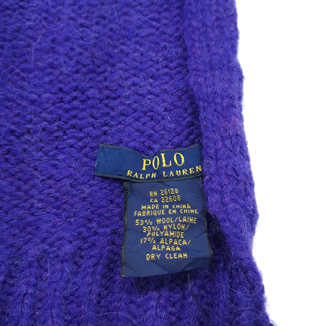 MX281 폴로 랄프로렌 퍼플잉크 울 알파카 니트 목도리 머플러 상품이미지6