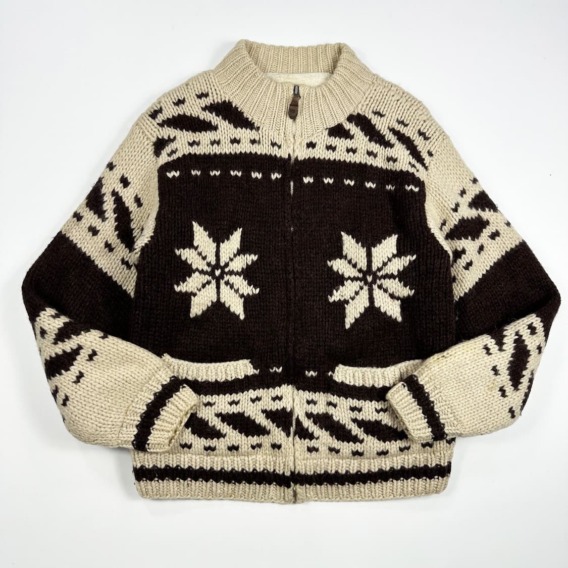VTG 빈티지 노르딕 패턴 여성 울 니트 집업 여성S 상품이미지1