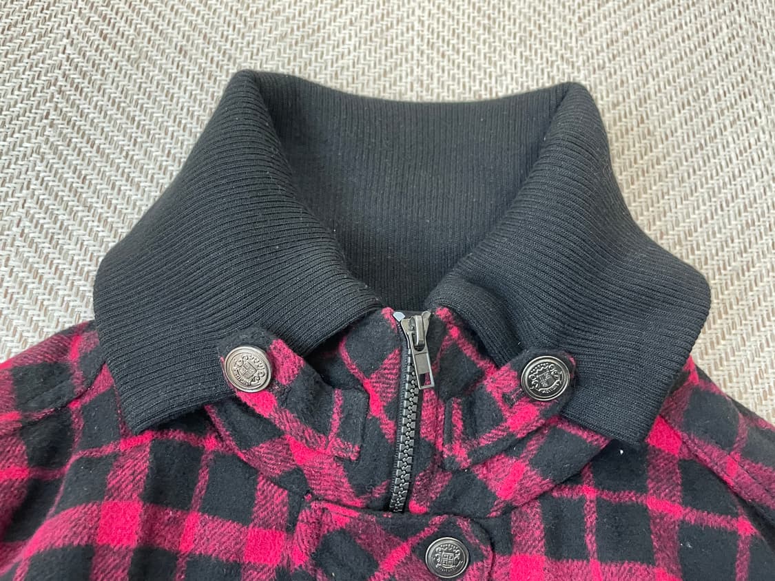 빈티지 체크 패턴 블루종 자켓 goa y2k J03663 상품이미지5