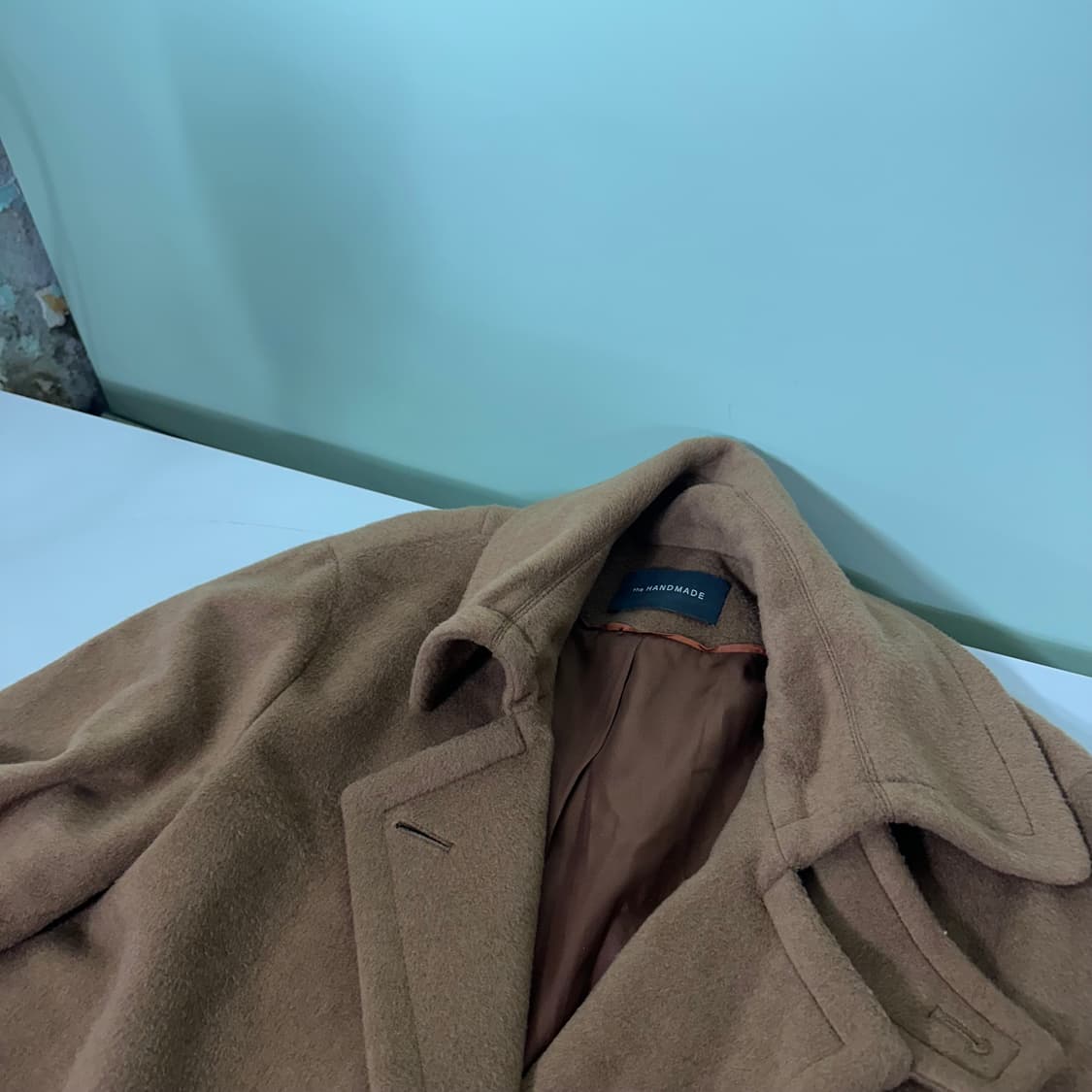 우먼XL 88 THE HANDMADE 베이지 루즈핏 더블 캐시미어코트 상품이미지3