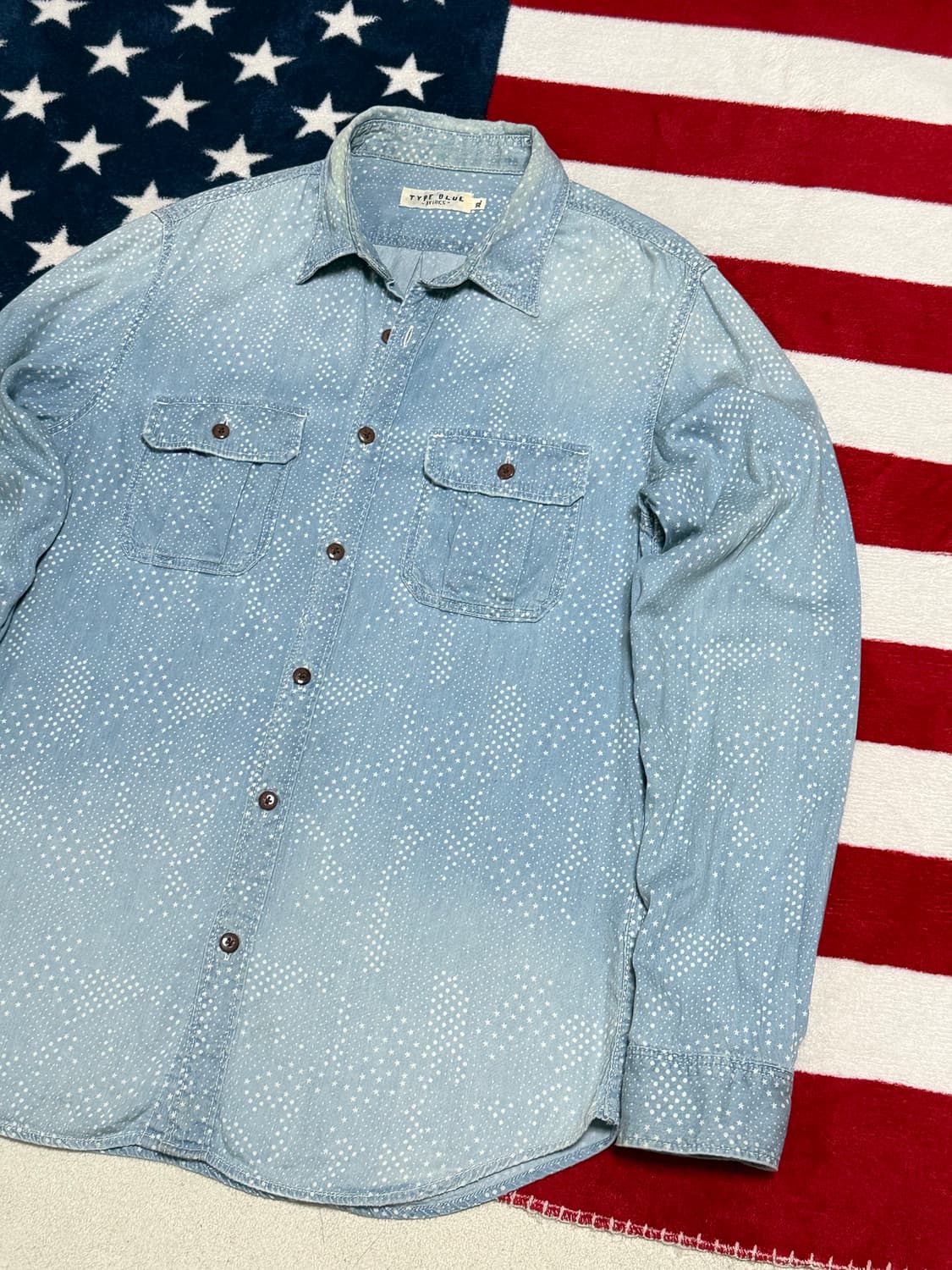 아비렉스 타입블루 패턴데님셔츠 Avirex Type blue shirt 상품이미지3