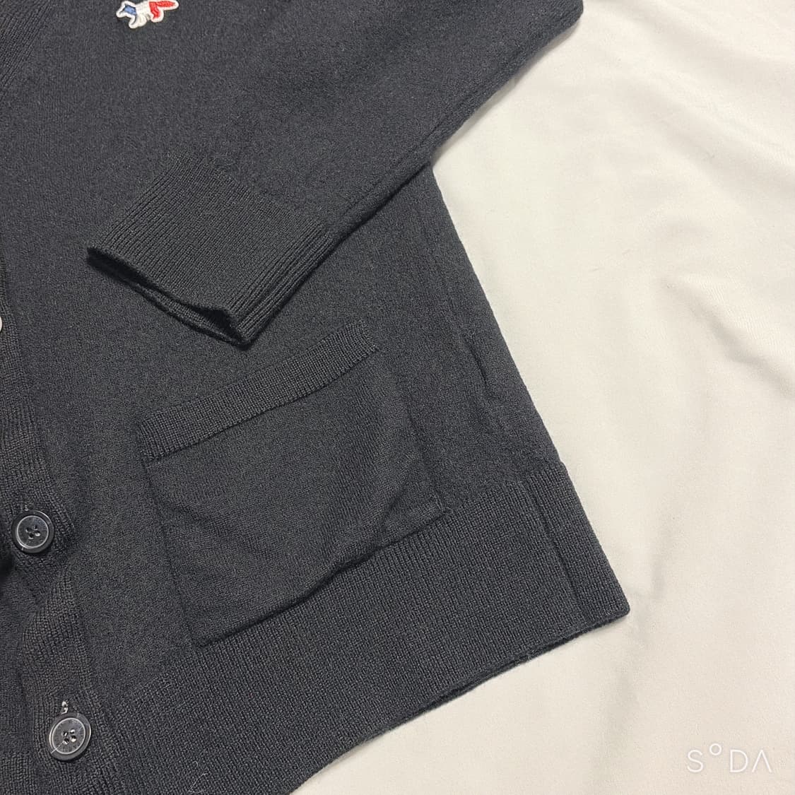 메종키츠네 폭스 패치 블랙 가디건 L (여성) 상품이미지7