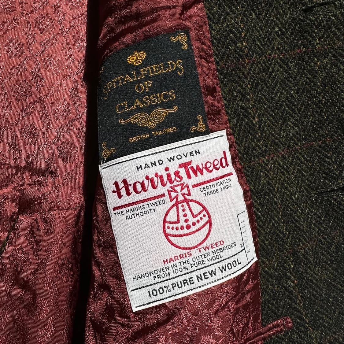 해리스 트위드 헤링본 체크 블레이저 상품이미지6