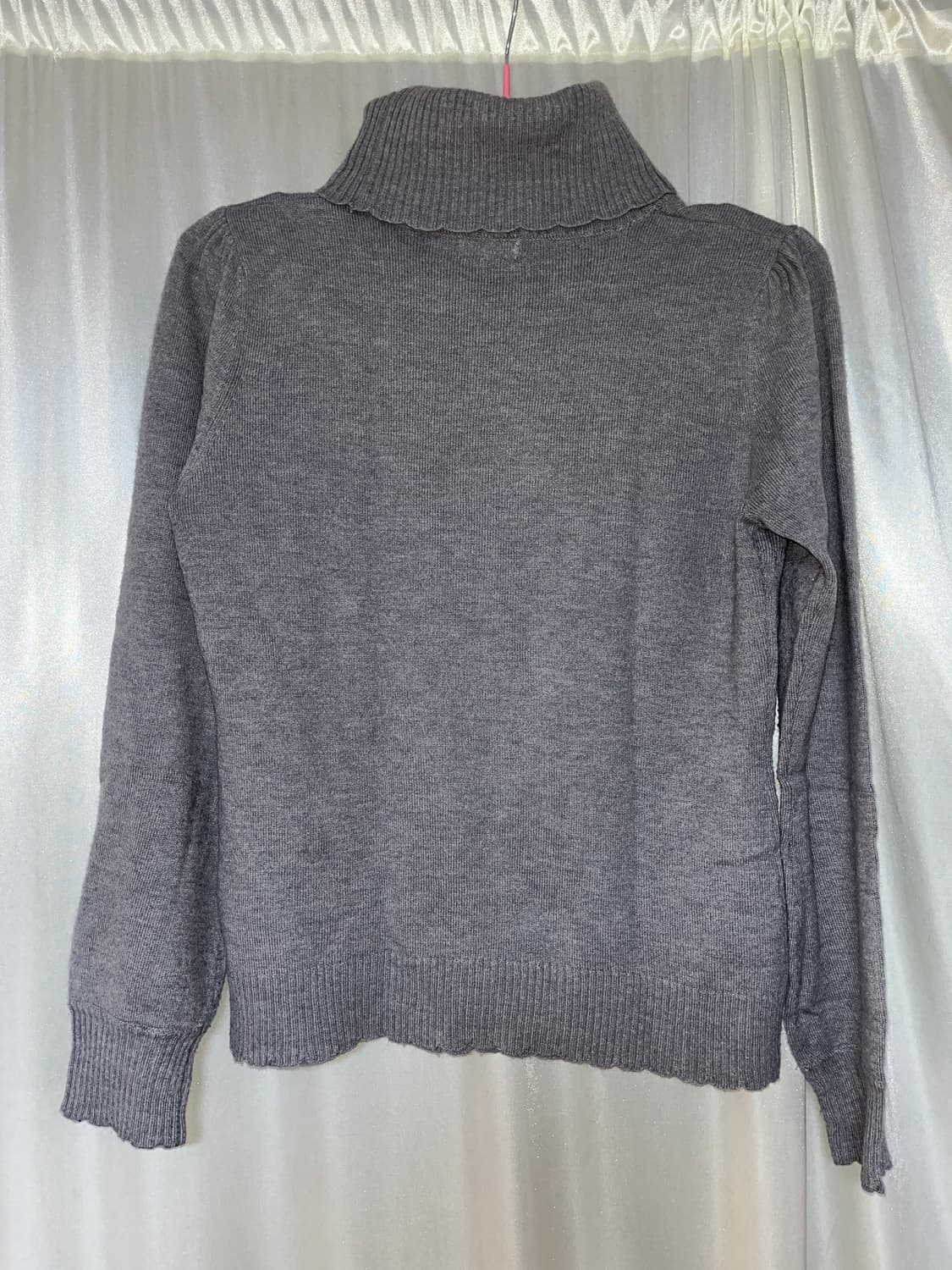 하트 패턴 회색 목폴라니트 갸루 모리걸 빈티지 상품이미지5