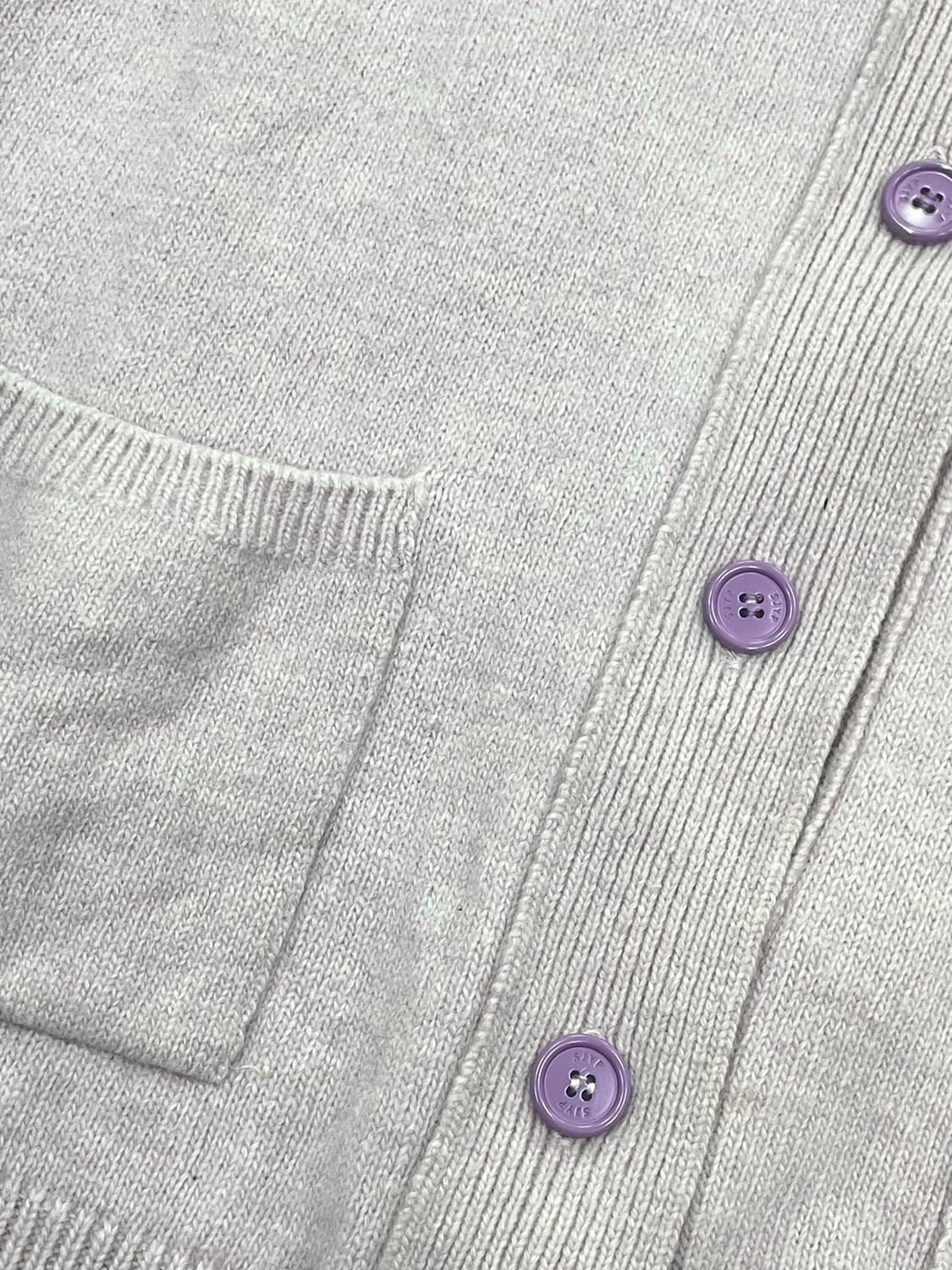 SJYP 스마일 연보라 니트 포켓 가디건 모리걸 키치 상품이미지4