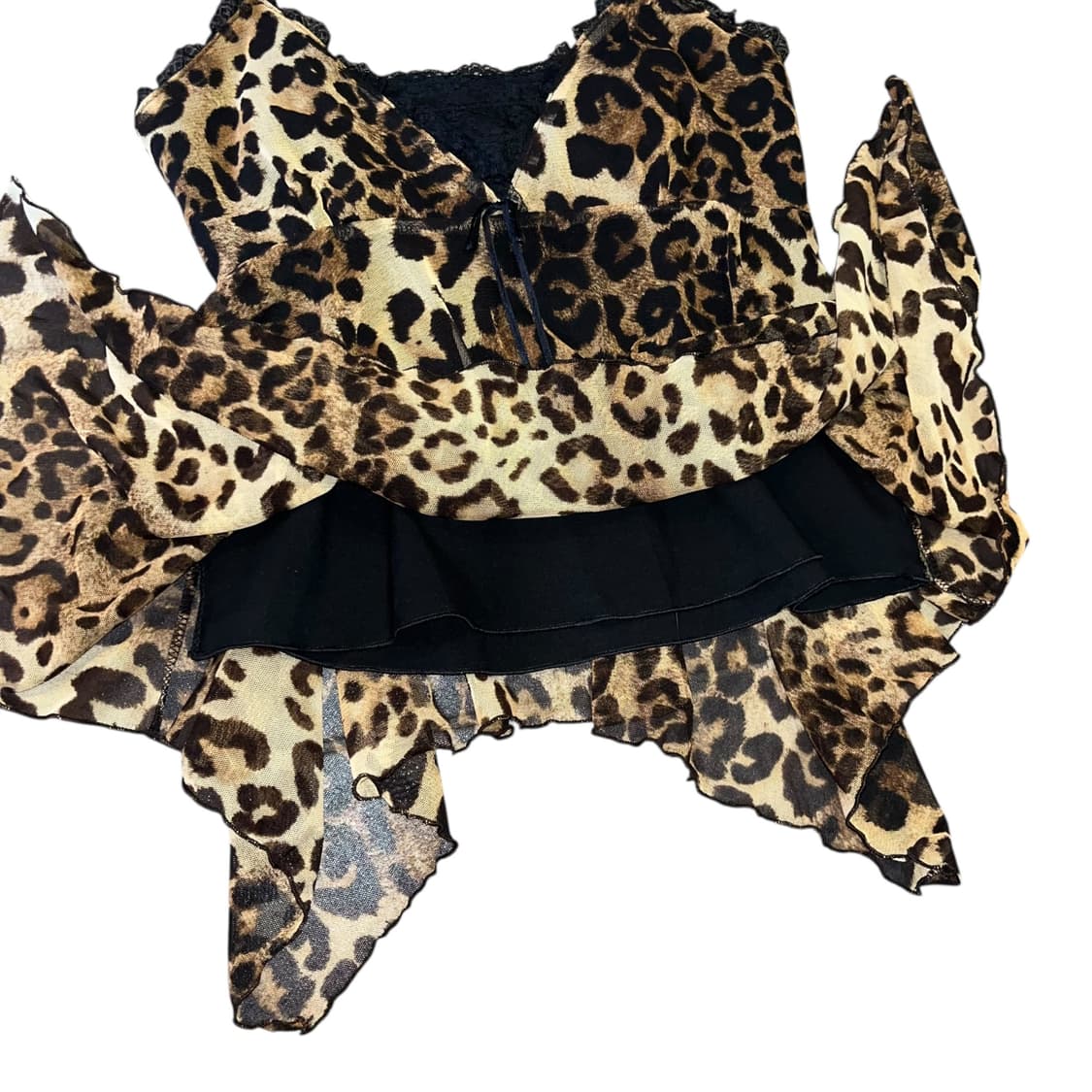 Pumpkin 펌킨 호피레이스 끈 나시 갸루y2& 상품이미지4