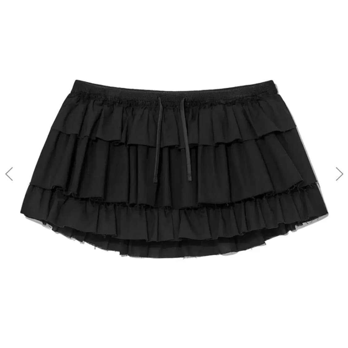 글로니 걸프렌드 러플 미니스커트 아이보리, 블랙 M 상품이미지2