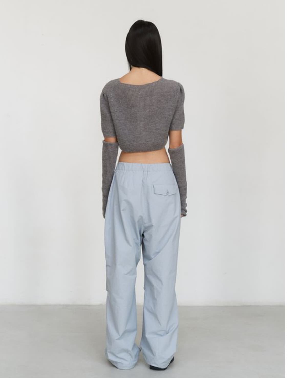아모멘토 COTTON NYLON FATIGUE PANTS 블루그레이 상품이미지2