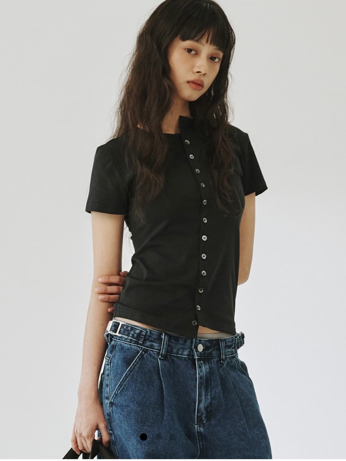 plzproject ROUND BUTTON SLIM SHIRT 상품이미지1