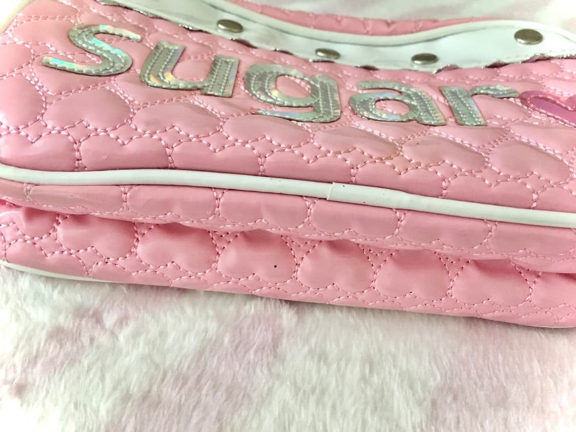 Sugar 하트퀼팅 흰핑 갸루 파우치 필통 헤이세이 상품이미지7