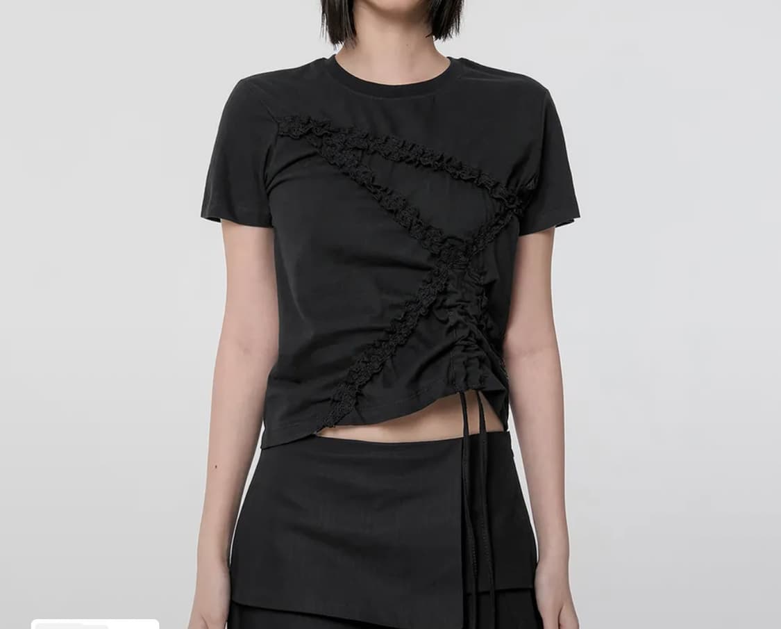 플레어업 Diagonal Strap T-shirt black 상품이미지1