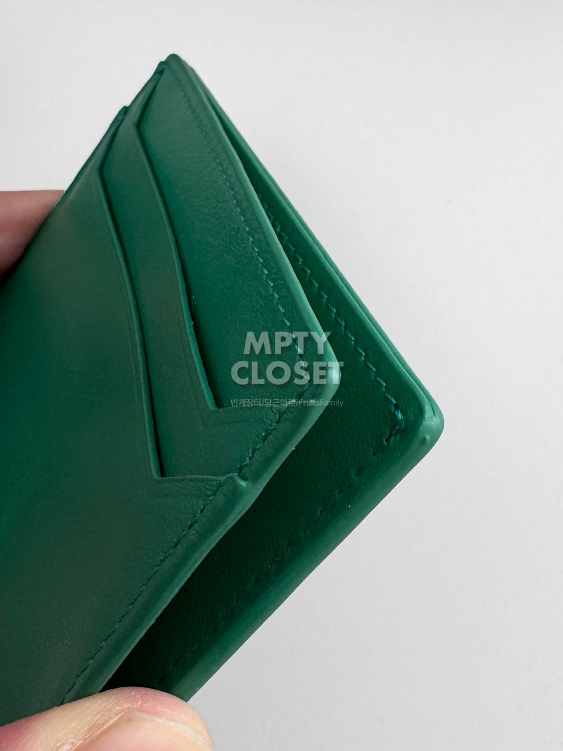 준지 레더 카드지갑 그린 상품이미지8