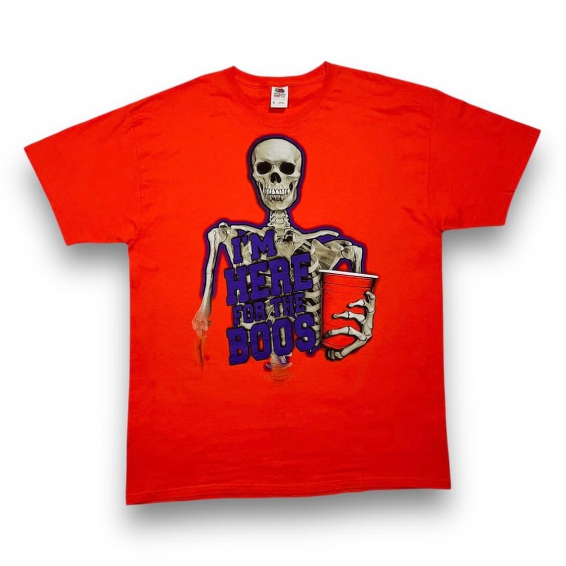 BooS 스켈레톤 쥬스 아트 오렌지 빈티지 티셔츠 상품이미지1