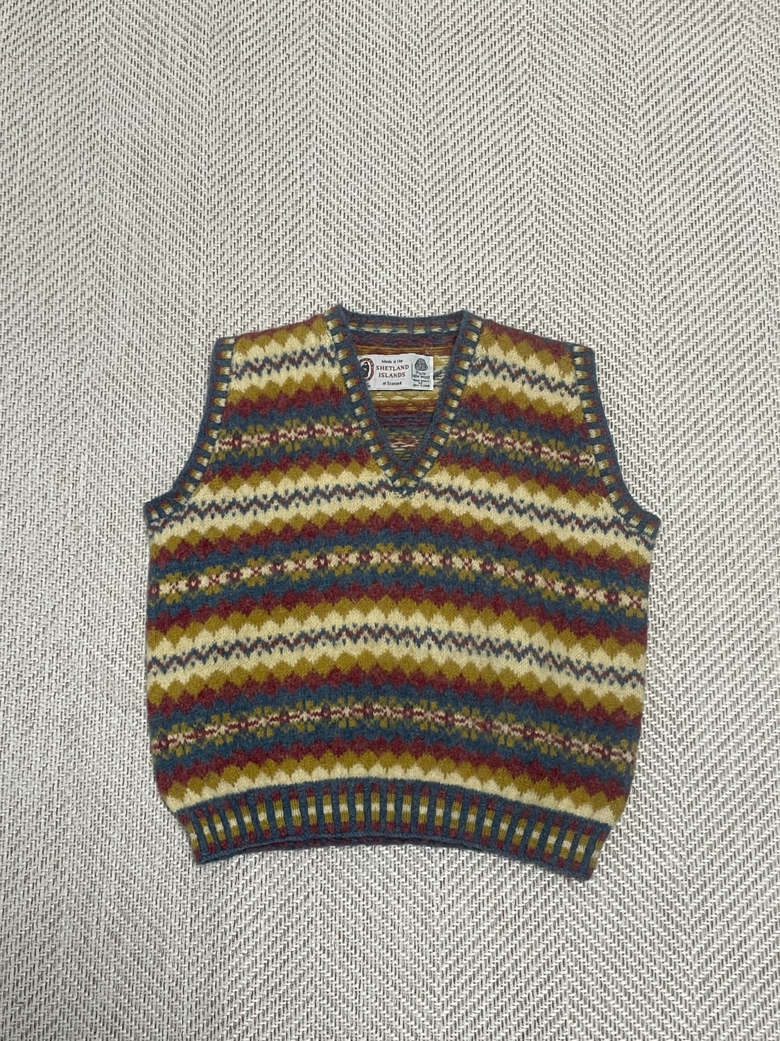 8~90s 스코틀랜드 페어아일 핸드 니트베스트  J03407 상품이미지1