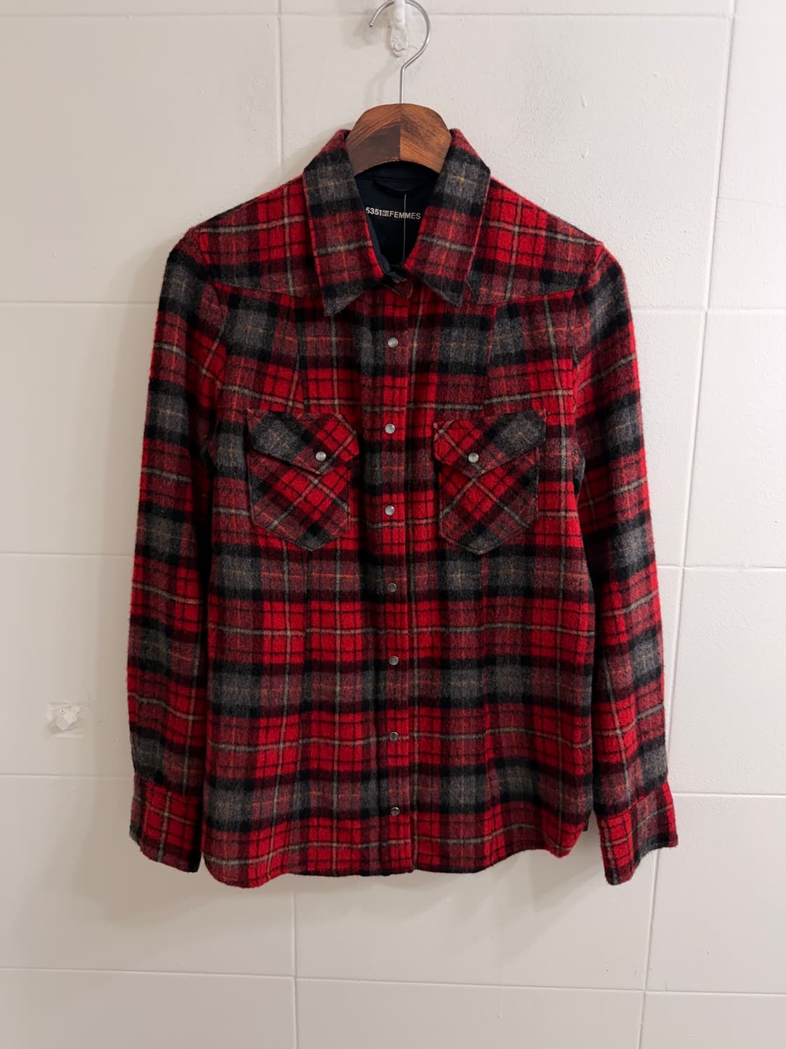 (세트 할인 가능) 5351 울 레드 체크 셔츠 상품이미지4