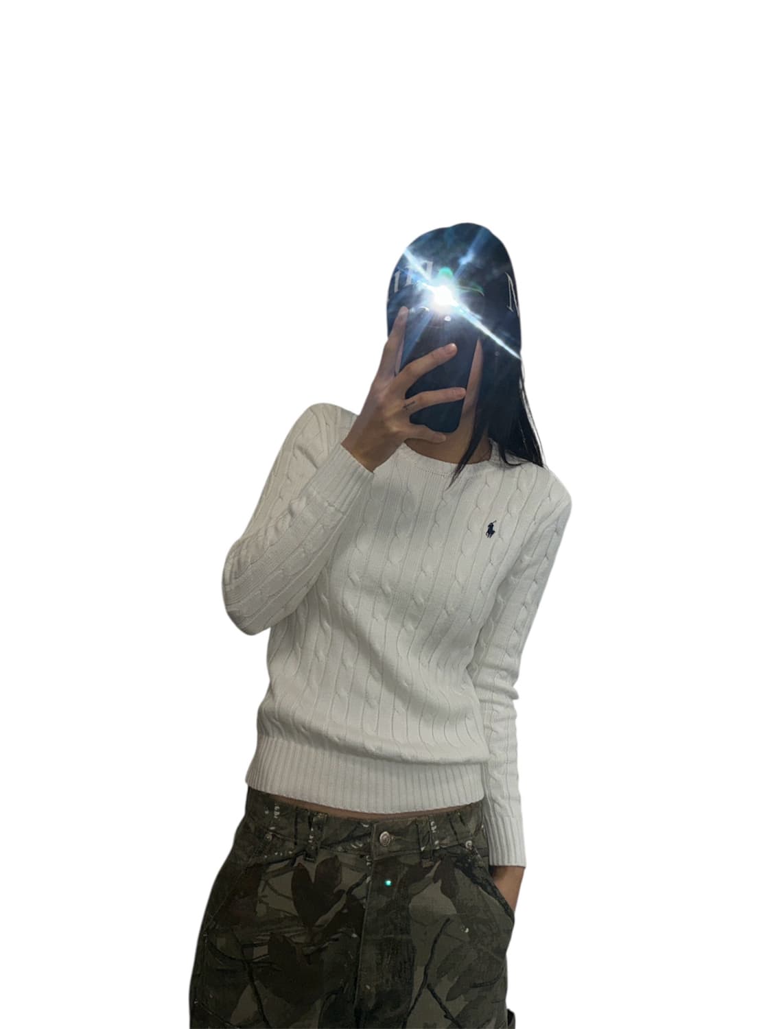 폴로 랄프로렌 케이블 니트 화이트 S 상품이미지6