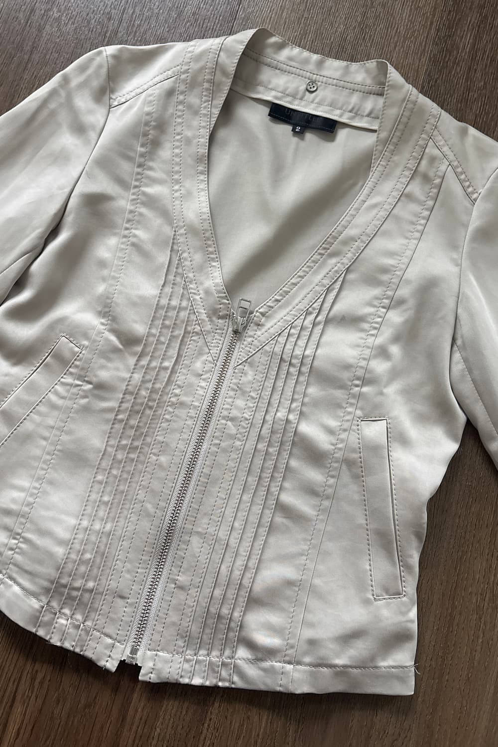 Untitled Pintuck Zip Cropped Jacket 상품이미지6