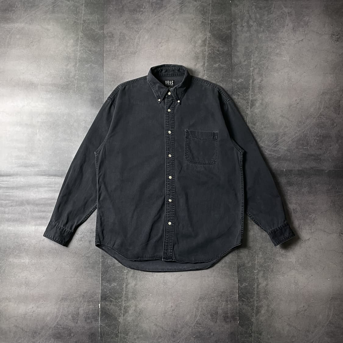 REAL CLOTHES 빈티지 다운버튼 블랙 코튼 셔츠 A00665 상품이미지1