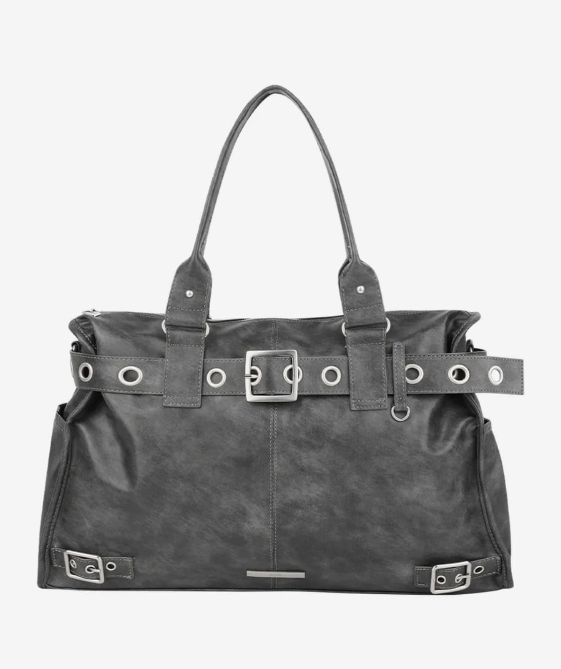 벨티드 스퀘어 토트 백 차콜 상품이미지2