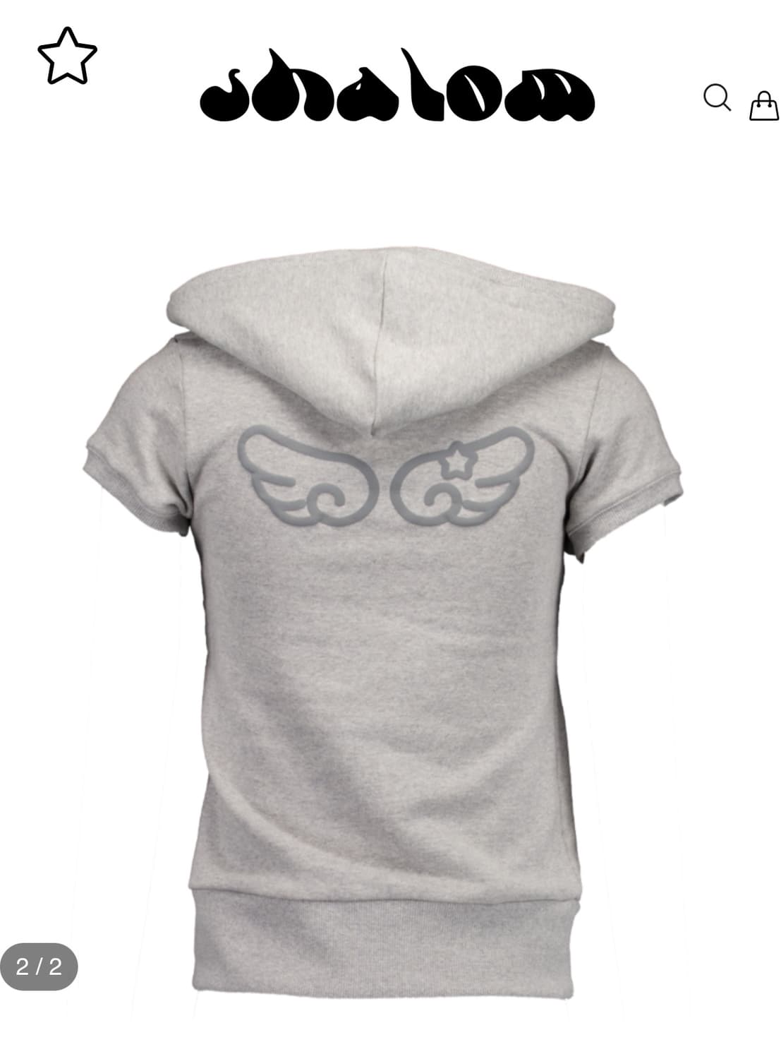 샬롬클럽 윙 후디 그레이 shalom club wing hoodie 상품이미지2