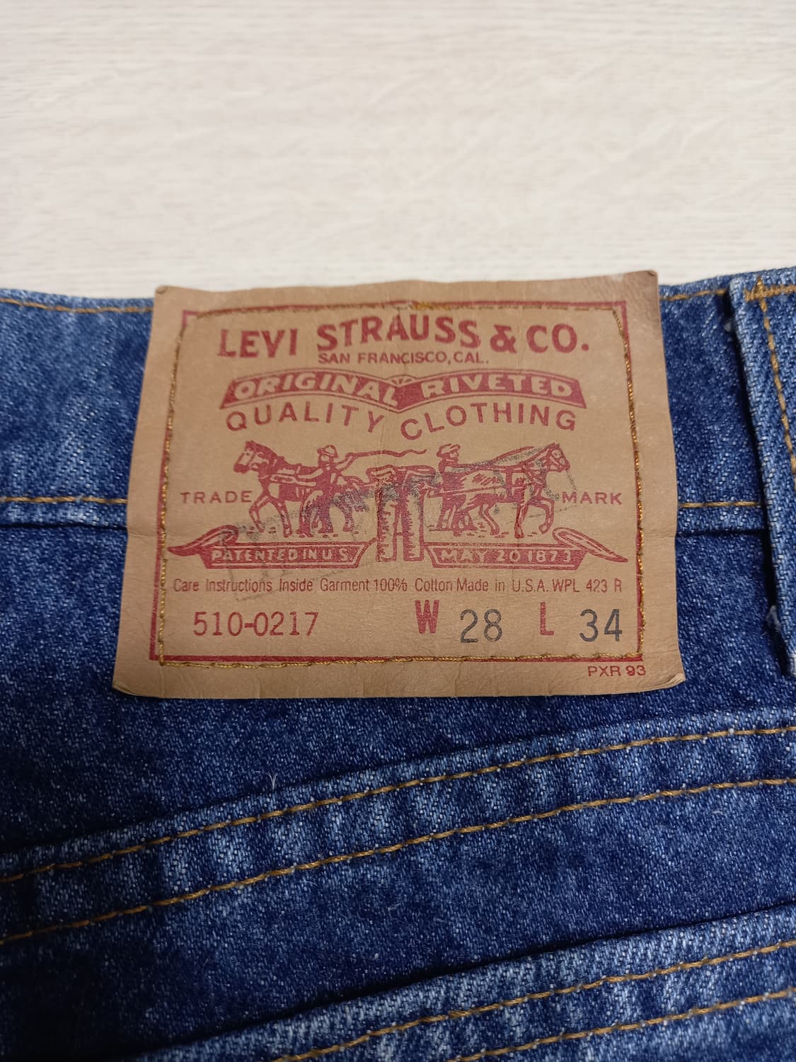 27 90's 리바이스510-0217 USA 테이퍼드진 27-613 상품이미지5