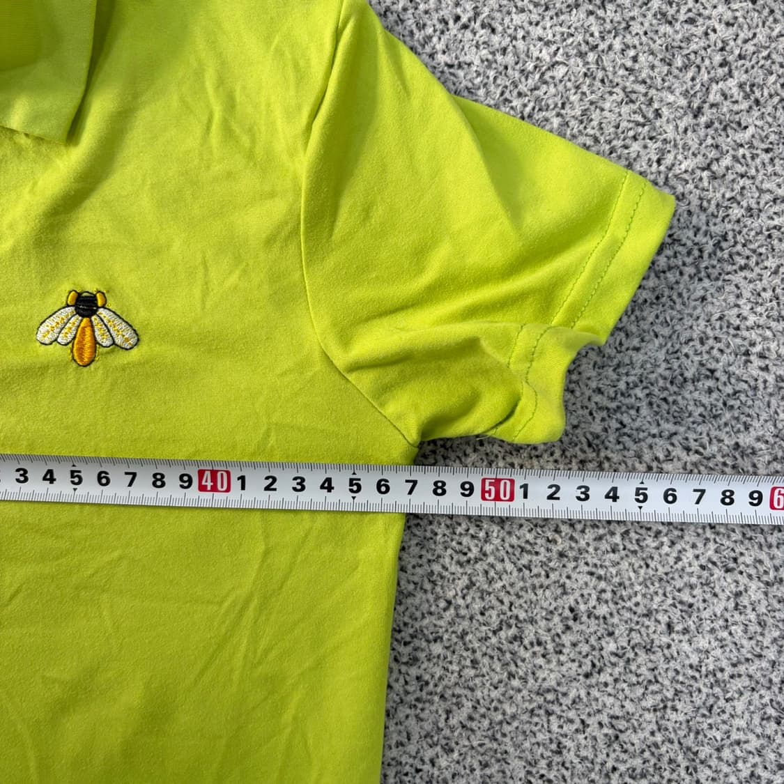 실측확인 빈티지 꿀벌자수 반팔 카라티 0423J 상품이미지5