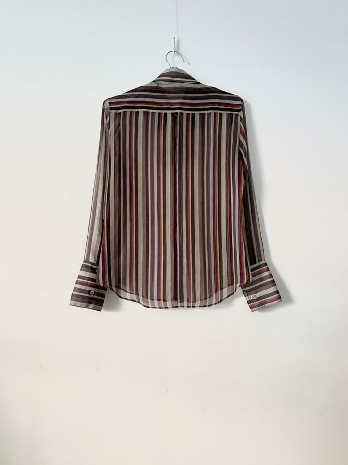 Sheer stripe shirt / purple & white  상품이미지5