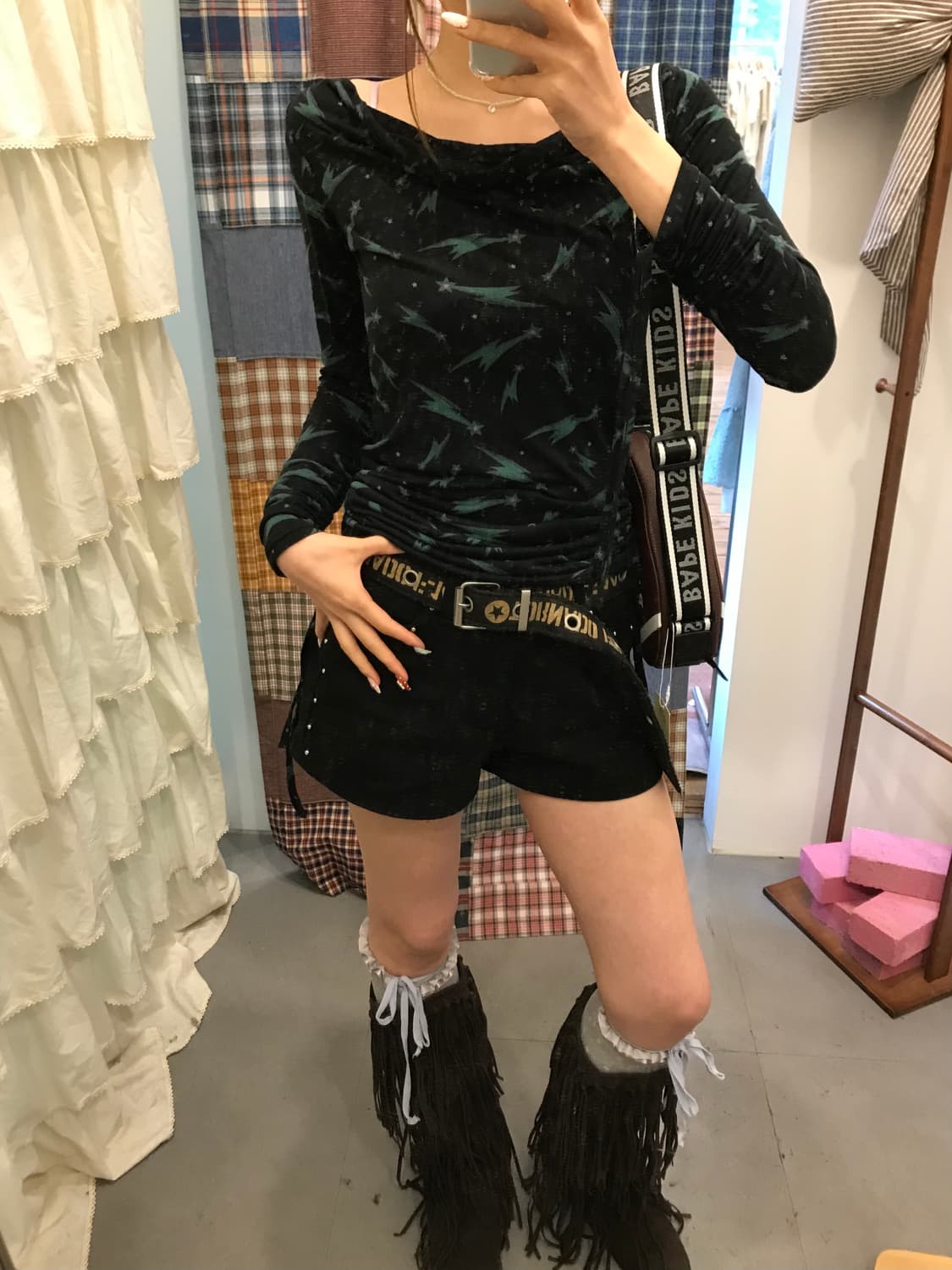 히스테릭글래머 썬더 셔링 블라우스 상품이미지1