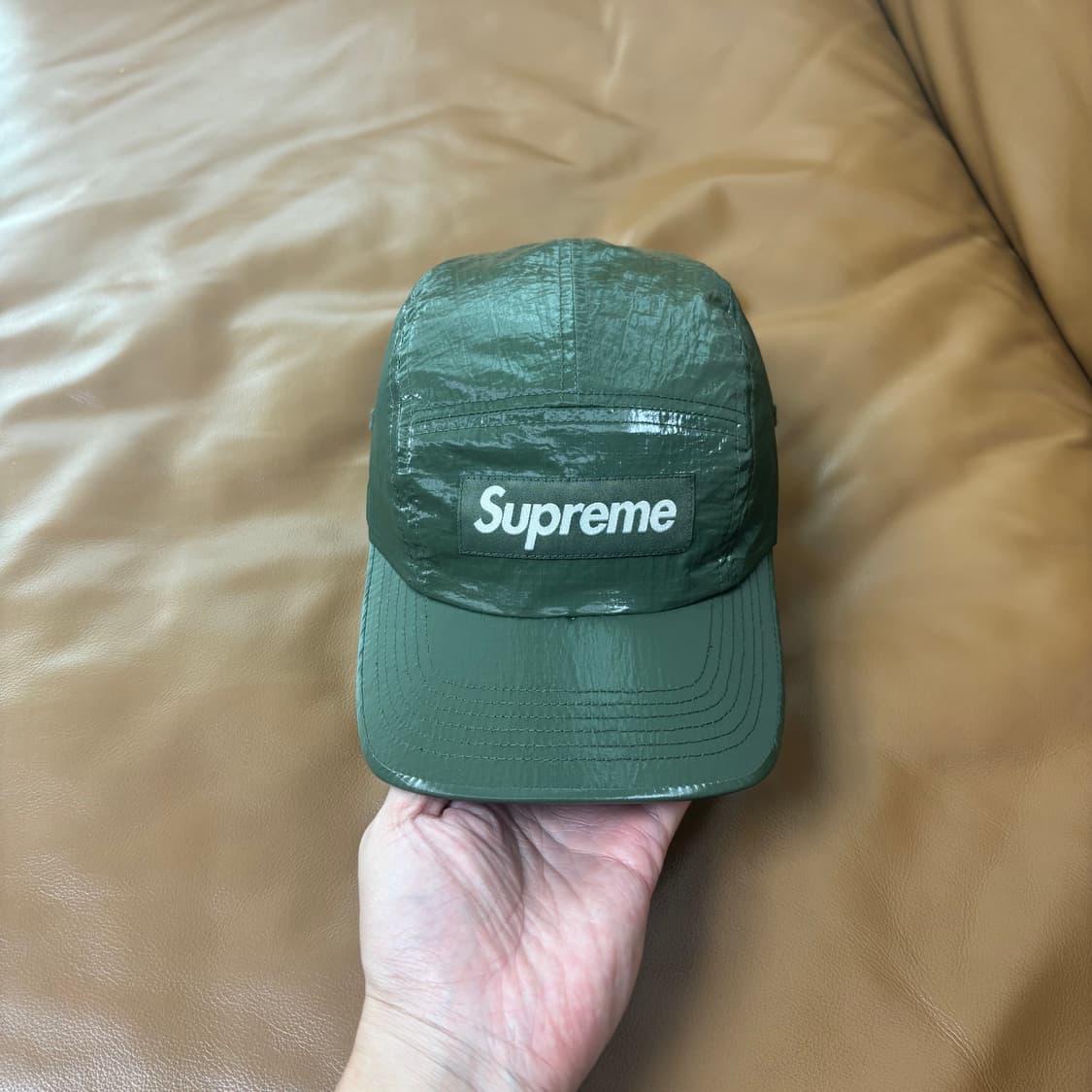Supreme 슈프림 글로스 립스탑 카키 캠프캡 모자 (Khaki) 상품이미지2