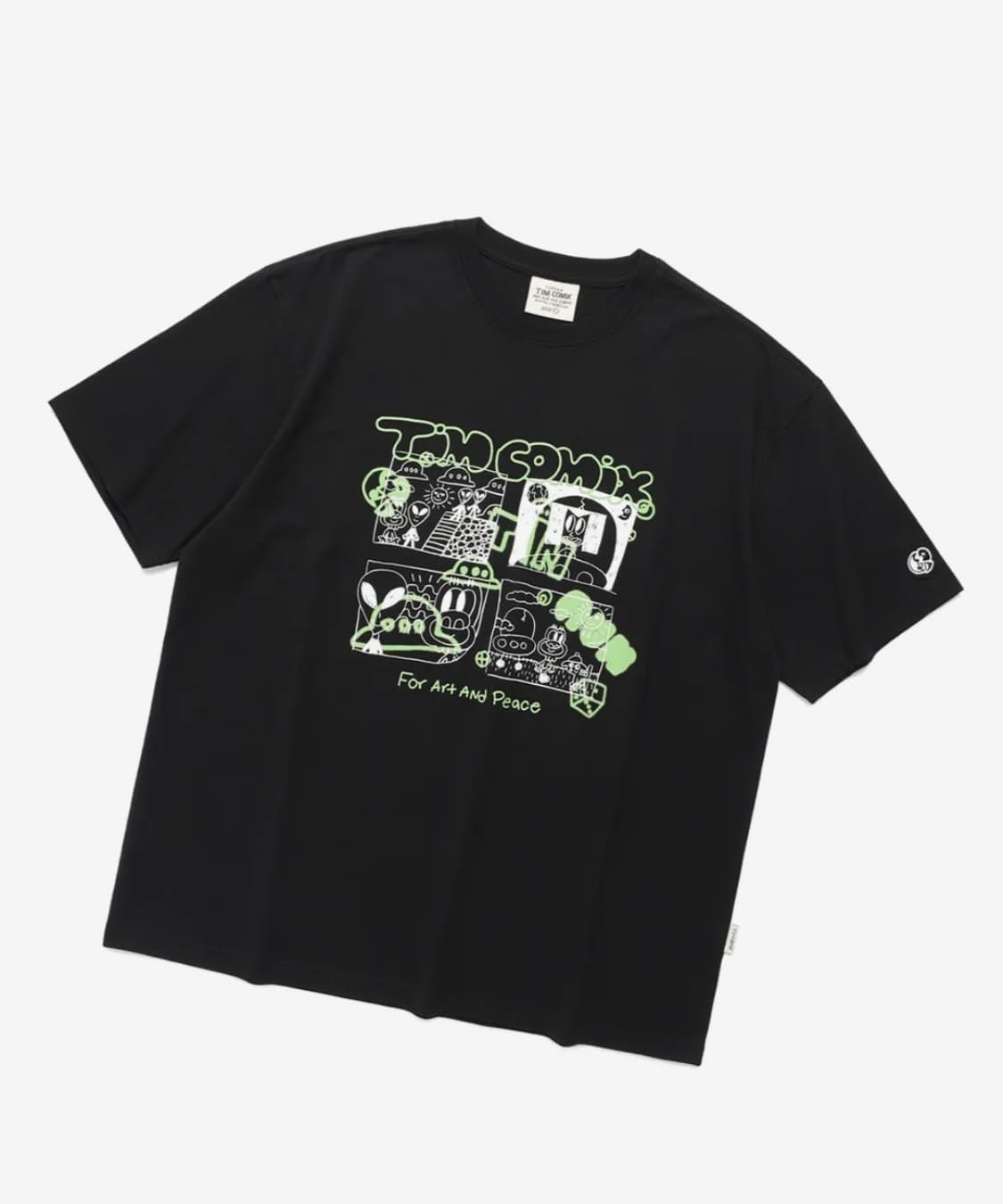 팀코믹스  SPRAY CARTOON GRAPHIC SS BLACK  상품이미지1