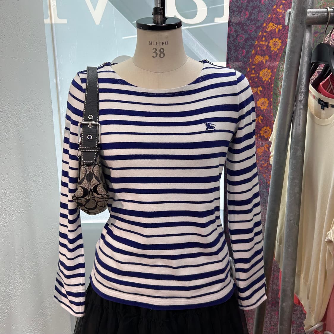 Burberry Blue Stripe T-Shirts 상품이미지1