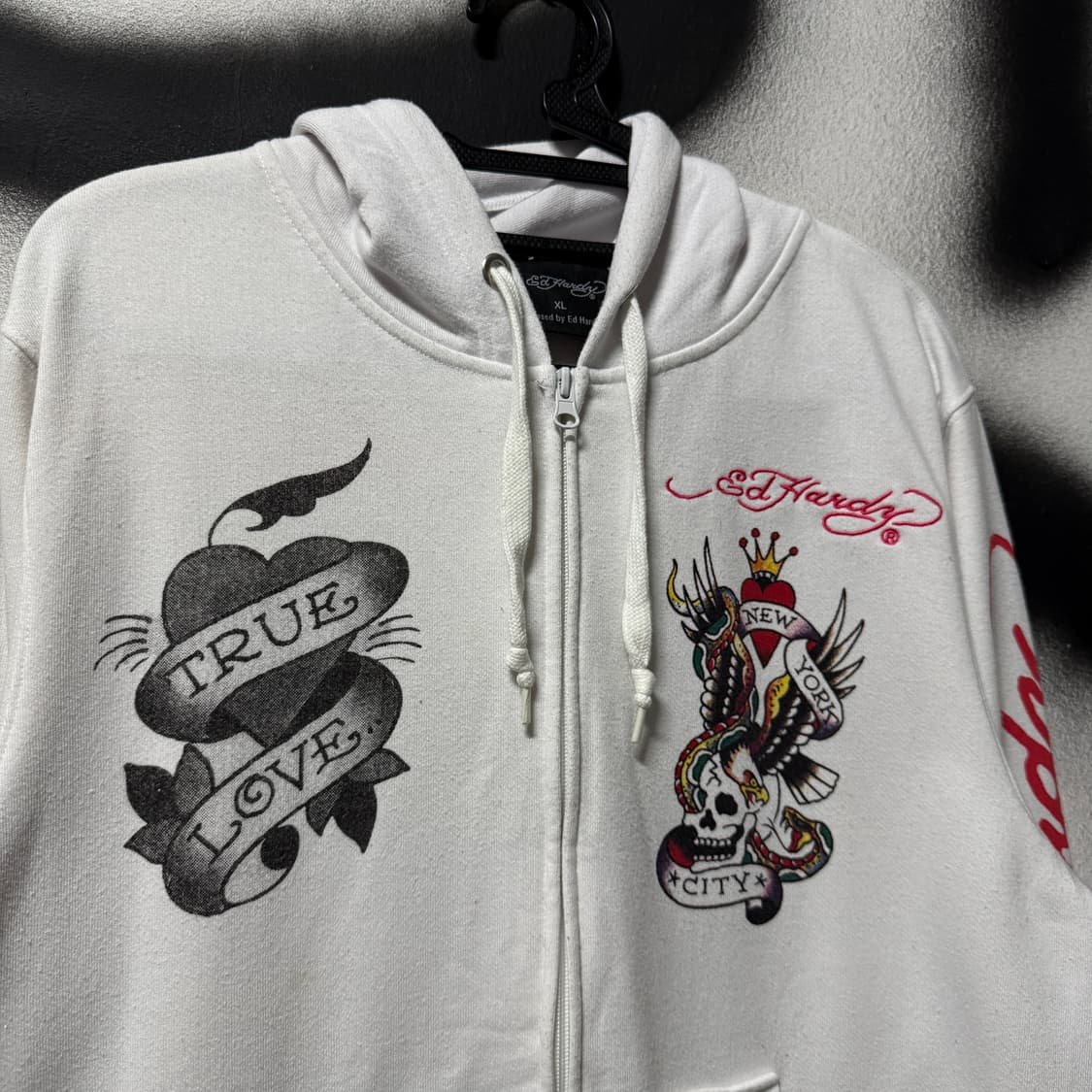 에드하디 오리엔탈 스컬 빅 프린팅, 자수 디테일 집업 후디 상품이미지3