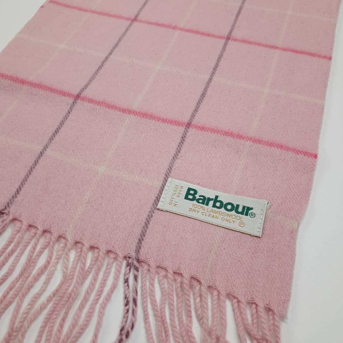 MX648 바버 90s 스코틀랜드판 램스울 윈도우페인 핑크 머플러 목도 상품이미지4