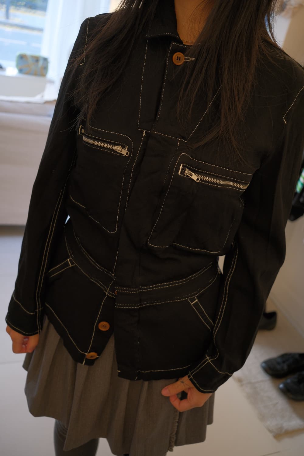 Boiled poly stitched jacket 상품이미지2