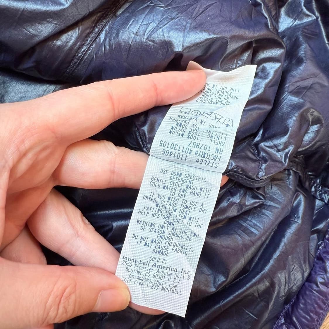 10s 몽벨 라이트 다운 재킷 퍼플 상품이미지5