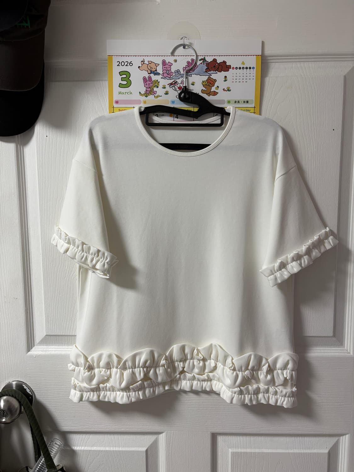 코스모스 러플 반팔 티셔츠 M 상품이미지3