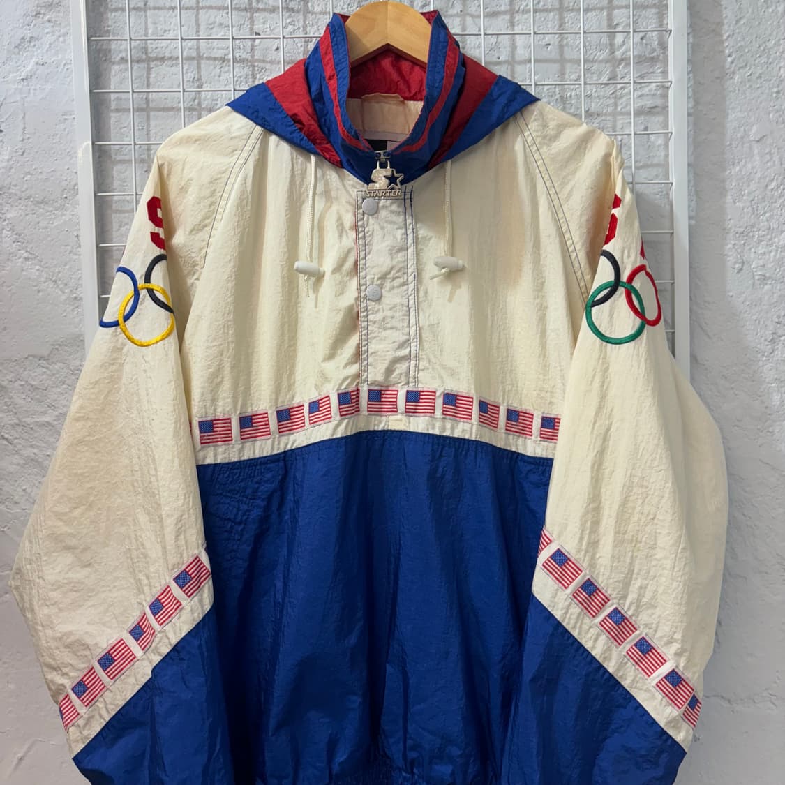 90s 스타터 올드스쿨 빈티지 애틀랜타 올림픽 아노락 자켓 M 상품이미지3